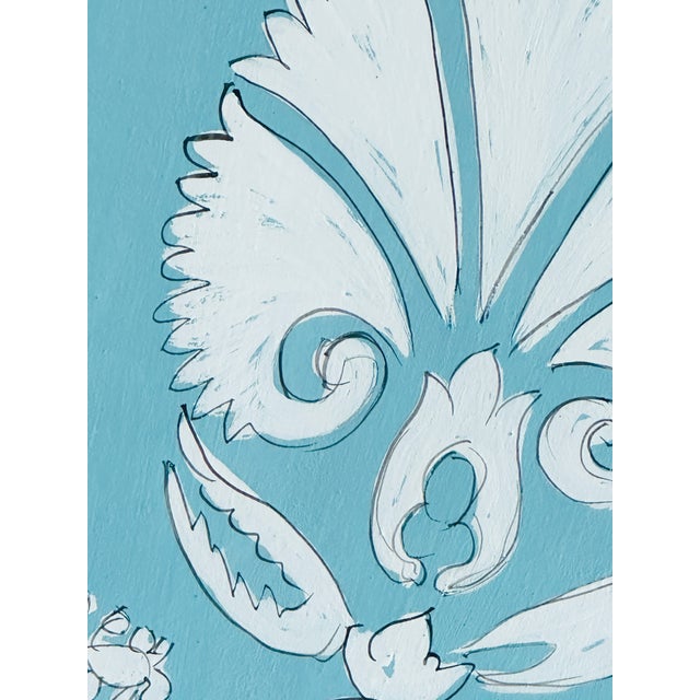 Original Palm Tree Motif Painting, Framed For Sale - Image 4 of 4