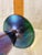 1990s 1991 Orient & Flume Peacock Blue Iridescent Pedestal Art Glass Vase For Sale - Image 5 of 10