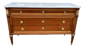 French Louis XVI-Style Chest W/ Marble Top