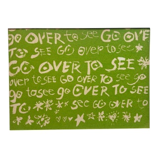 1960’s Original Pop Art Serigraph Silk Screen Print Folk Art Words For Sale