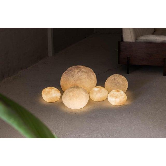 This exceptional set of six rock lamps was designed by André Cazenave and manufactured by Disderot, France in 1969. These...