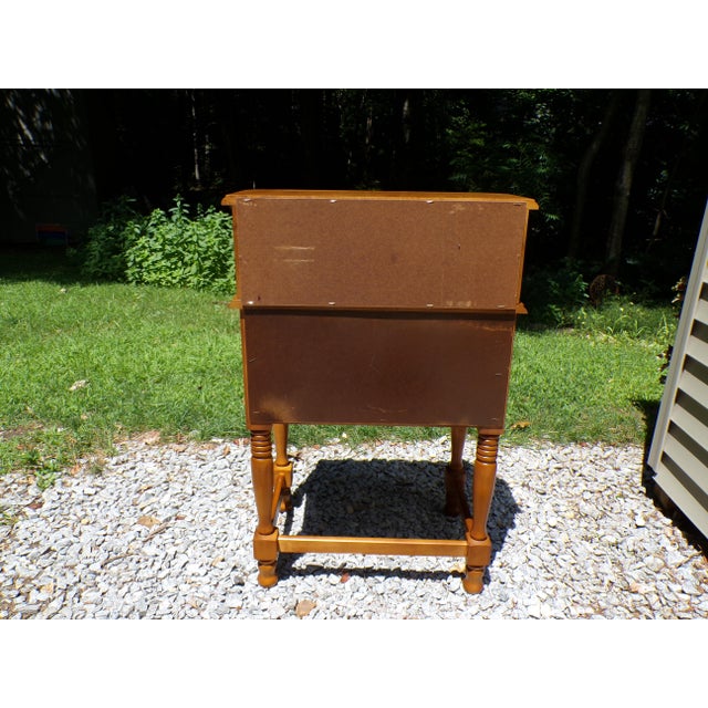 Vintage Solid Maple Slant Top Writing Desk Drop Front Secretary Desk For Sale - Image 18 of 18