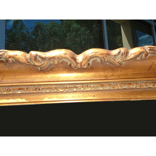 Plastic Large 58"Tallx45 Vintage French Country Gold Ornate Picture Frame For Sale - Image 7 of 11