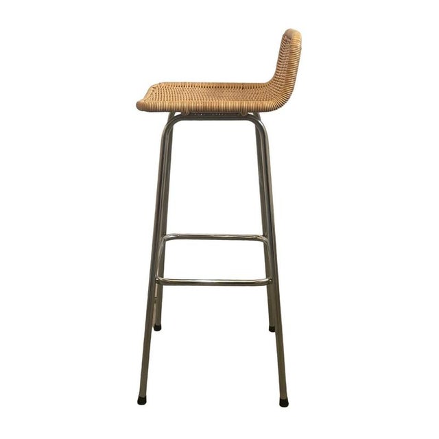 Design by Dirk van Sliedrecht and made by Rohe Noordwolde. Chromed, tubular frame and wicker / rattan seat. In great...