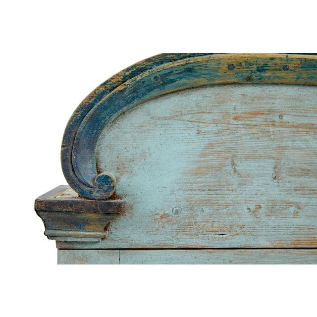 Wood Finnish 19th Century Painted Pine Wall Cupboard, 1860 For Sale - Image 7 of 8
