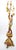 Transform your space with this breathtaking Italian figural standing candelabra floor lamp, a masterpiece of early 20th-...
