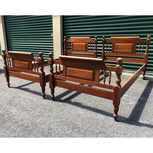 Solid Cherry Harden Furniture Twin Beds a Pair Chairish