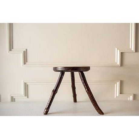 Deeply charming antique American Country primitive 3 leg farm milking stool from the mid 20th century. Hand made out of...