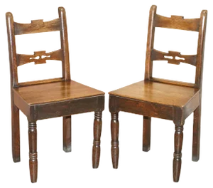 Set of Vintage English Oak Occasional Chairs
