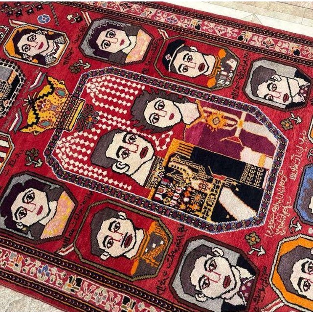 Mid-20th Century Azeri Pictorial Rug | 4’4” X 6’9” For Sale In Los Angeles - Image 6 of 7