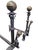Metal Antique Spanish Revival Brass and Wrought Iron Fireplace Andirons – Pair For Sale - Image 7 of 7