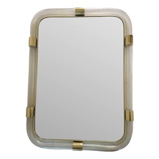 Scenographic Italian Torciglione-Torchon Murano Glass Wall Mirror by Simoeng for Simoeng For Sale