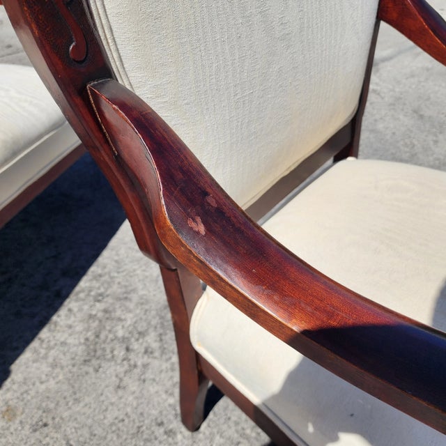 Antique Asian Rosewood Carved Foo Dogs Armchairs Set of 2 For Sale - Image 11 of 12