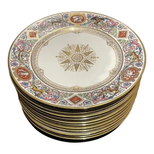 Mid 19th Century Sevres Louis Philippe Hunting Plates - Set of 12