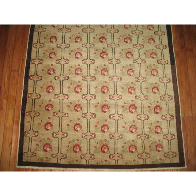 Mid 20th Century Vintage Flower Motif Turkish Runner - 3'7" x 10'9" For Sale - Image 5 of 5