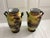 Lovely pair of 2 antiques hand-painted yellow vases Noritake Scene of nature accents. Both are in good preowned antique...