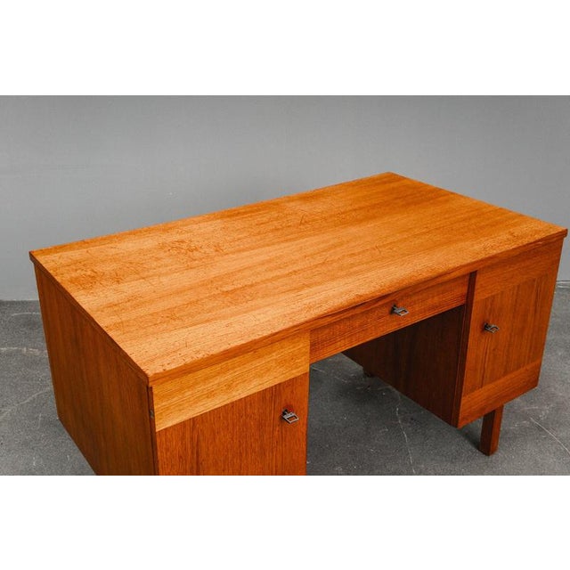 Wood Mid-Century Desk with Drawers For Sale - Image 7 of 18