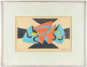 Giorgio Zennaro, Abstract Composition, Pastel on Paper, 1969