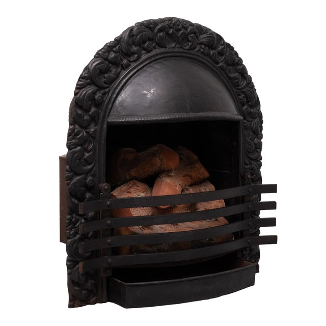 Metal Antique Victorian Cast Iron Fireplace, 1880s For Sale - Image 7 of 15