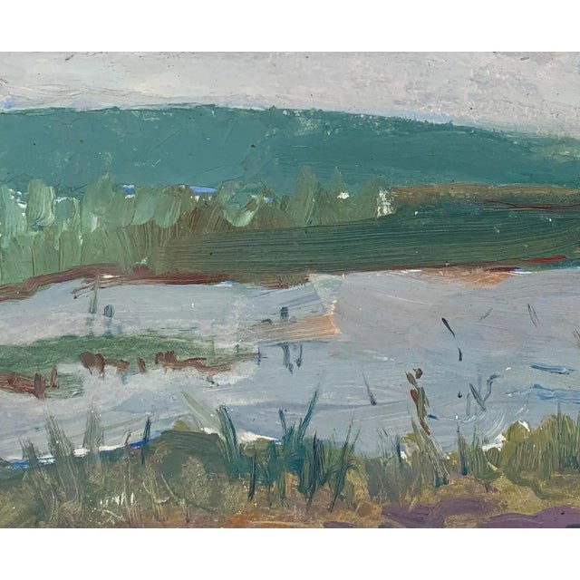 1960s Original River Landscape Oil Painting, Ukrainian Artist, 1960s For Sale - Image 5 of 6