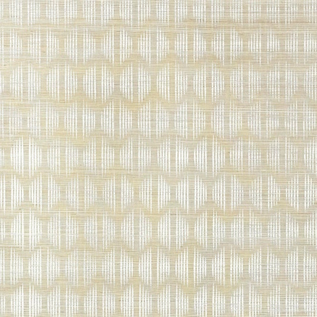 Sample - Schumacher X David Oliver Ovington Sisal Wallpaper in Fog For Sale