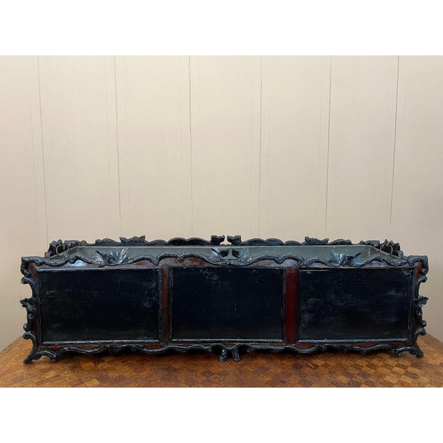 Antique French Jardiniere Planter Black Forest Loebnitz Faience Walnut C1870 For Sale - Image 17 of 18