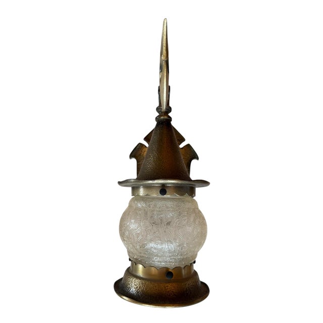 Silver 1930s Gothic Tudor Outdoor Wall Sconces With Original Patina - a Pair For Sale - Image 8 of 9