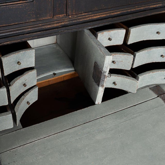 Early 19th Century Tall Swedish Black Secretary Bureau For Sale - Image 9 of 14
