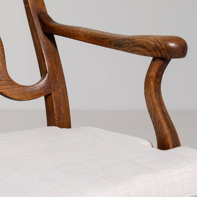 19th Century France Baroque Brown Wood Lounge Chair For Sale - Image 10 of 11