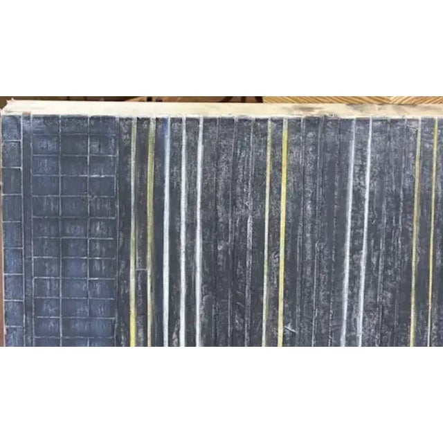 Vintage American Abstract Stripe Painting With Impasto Paint Texture For Sale - Image 4 of 7