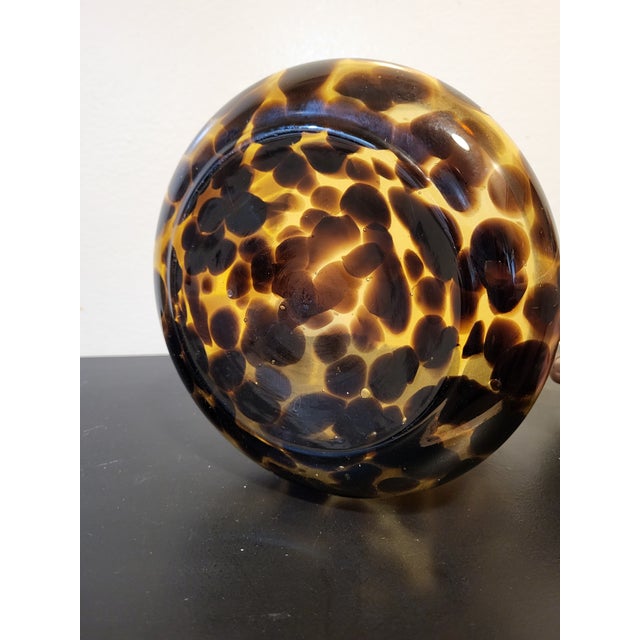 Vintage Italian Tortoiseshell Blown Glass Bowl For Sale In San Francisco - Image 6 of 9