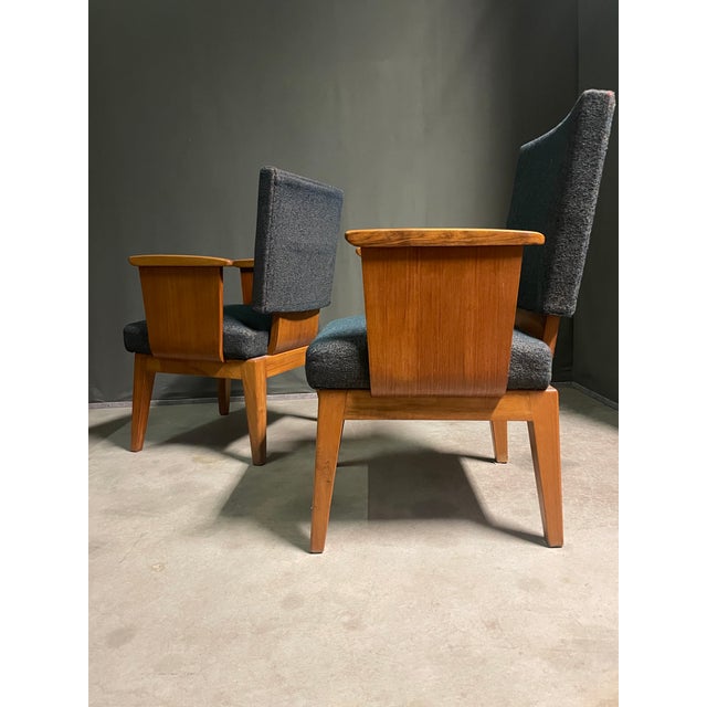 Armchairs in the style of Andre Sornay, 1950s, Set of 2 For Sale - Image 10 of 12