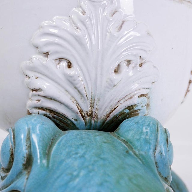 Mid-Century Large Ceramic Frog Planter For Sale - Image 3 of 11