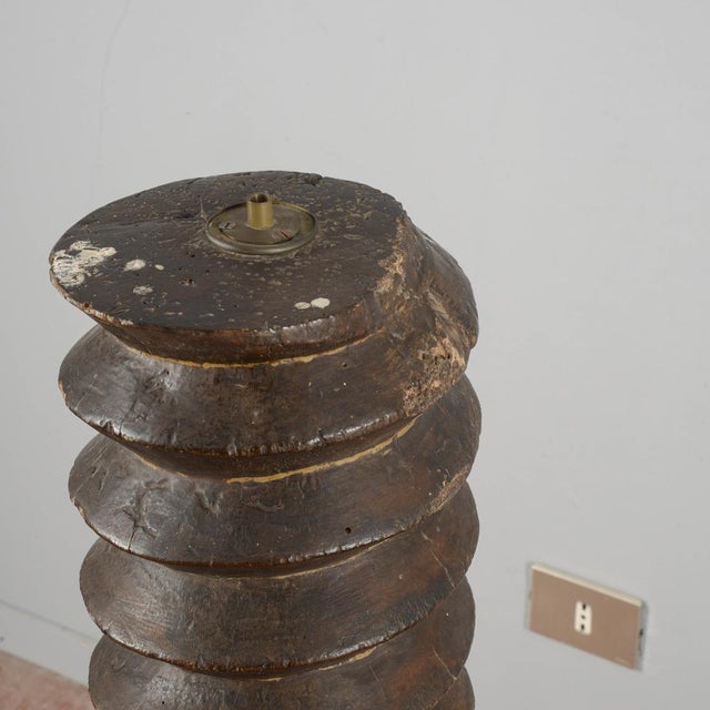 Wood Wooden Grape Wine Press Screw with Support, Italy, 19th Century For Sale - Image 7 of 18