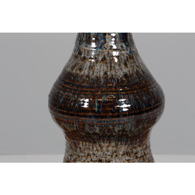 1960s Large Danish Partly Glazed Stoneware Table Lamp, 1960s For Sale - Image 5 of 7