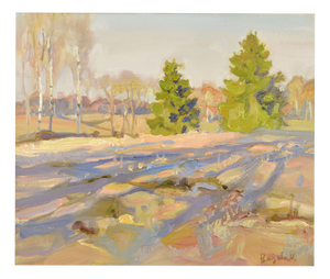 Valery Bayda, Evening Sun, 2026, Oil on Canvas & Cardboard