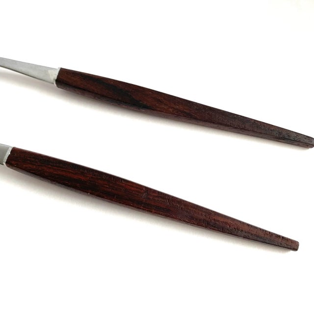 Mid-Century Modern Mid Century Modern 1960s Vintage Rosewood Salad Server Tongs For Sale - Image 3 of 11