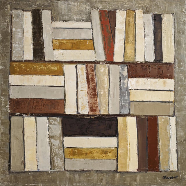 Paint Quiet Structure, Contemporary, Abstract Library, Framed by Sophie Dumont For Sale - Image 7 of 8