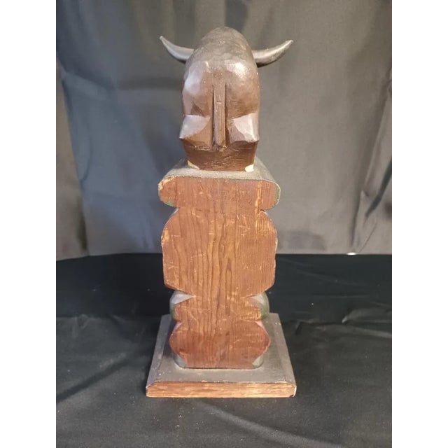 1950s 1950s Vintage Wooden Carvedhandpainted Totem For Sale - Image 5 of 7