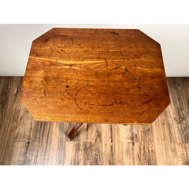 Antique 19th Century Cut Corner Hepplewhite Candle Stand For Sale In Boston - Image 6 of 6