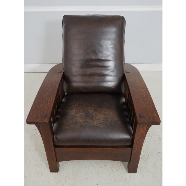 Age: C.2008 Details: Finish no.31 High Quality Construction Nice Tooled Leather Arts & Crafts Quality Brown Leather...
