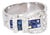 Late 20th Century18k White Gold Buckle-Style Ring With Diamond & Sapphire Accents, Size 7.25 For Sale