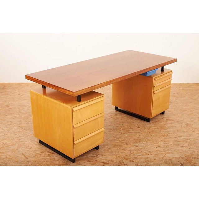 2-Part Model 10 Draft Desk with Drawers in Maple, & Teak Veneer Top from Wohnhilfe, 1956 For Sale - Image 6 of 16