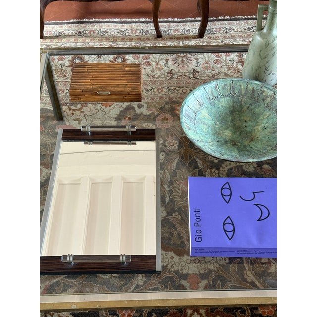 French Modern Mirrored Tray in the style of Jacques Adnet, 1940s For Sale - Image 6 of 13