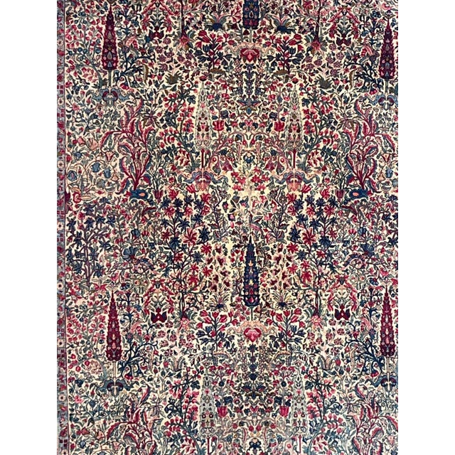 Antique Persian Lavar Kerman , 8'10" X 11'8" For Sale - Image 4 of 8