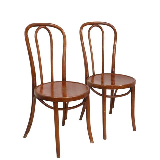 Early 20th Century Pr. Vienna Secessionist Bentwood Cafe Bistro Chairs by Thonet For Sale - Image 9 of 14