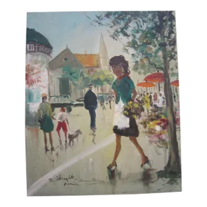 1950's French Painting Champs Elysees, M. Abrect