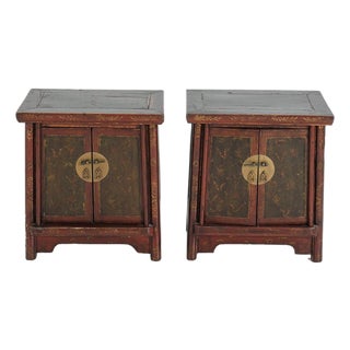 Early 20th Century Chinese Elmwood Nightstands - A Pair For Sale