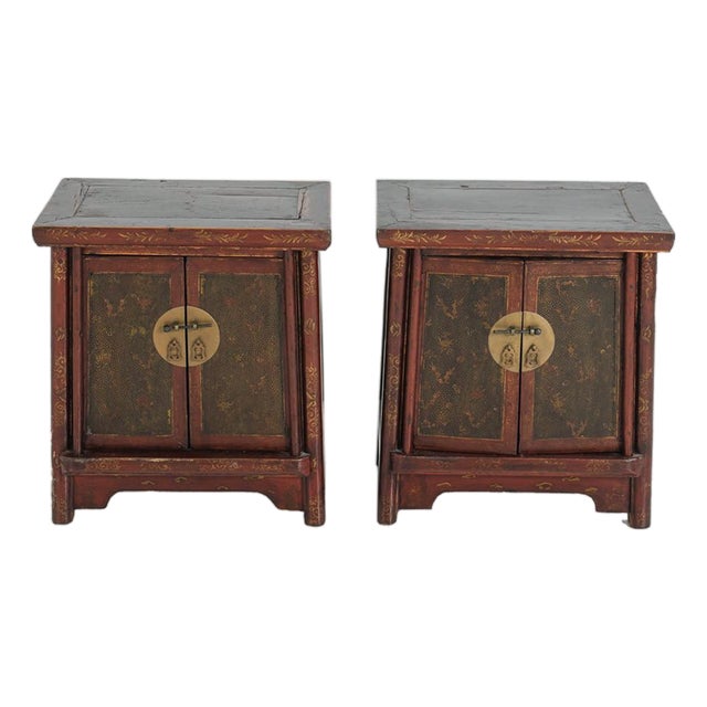 Early 20th Century Chinese Elmwood Nightstands - A Pair For Sale