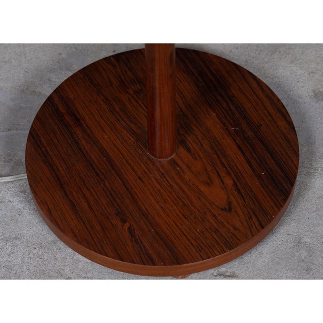 Wood Mid-Century Danish Rosewood & Brass Floor Lamp, 1960s For Sale - Image 7 of 8